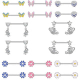 Miqiao Zircon Milk Ring Drops Oil Milk Nail Piercing Accessories