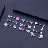 Miqiao Zircon Milk Ring Drops Oil Milk Nail Piercing Accessories