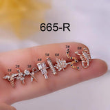 Leosoxs Titanium Steel Rod Ear Bone Stud with Screw Ball Ear Stud