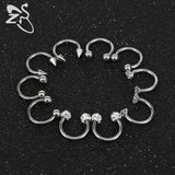 16G Crystal Nose Rings Stainless Steel Septum Rings