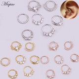 Miqiao Stainless Steel Round Nose Ring Earrings