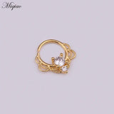 Miqiao Stainless Steel Round Nose Ring Earrings