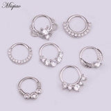 Miqiao Stainless Steel Round Nose Ring Earrings