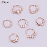 Miqiao Stainless Steel Round Nose Ring Earrings