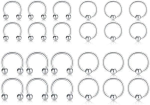 20g Nose Ring Hoop Stainless Steel C Shape 8mm
