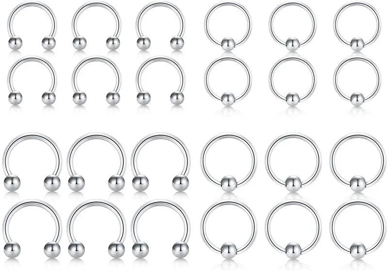 20g Nose Ring Hoop Stainless Steel C Shape 8mm