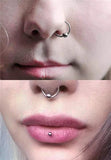 20g Nose Ring Hoop Stainless Steel C Shape 8mm