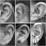 20g Nose Ring Hoop Stainless Steel C Shape 8mm