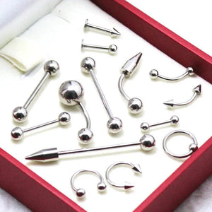 85pcs Silver Tongue Lip Eyebrow CBR Captive Rings Body Piercing Jewelry Lots