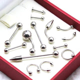 85pcs Silver Tongue Lip Eyebrow CBR Captive Rings Body Piercing Jewelry Lots