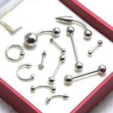 85pcs Silver Tongue Lip Eyebrow CBR Captive Rings Body Piercing Jewelry Lots
