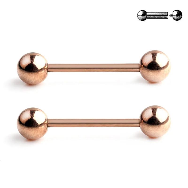Stainless Steel Threaded Tongue Nipple Shield Barbell 14G
