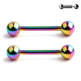 Stainless Steel Threaded Tongue Nipple Shield Barbell 14G