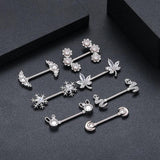 14G Stainless Steel CZ Nipple Rings Piercing Jewelry Women