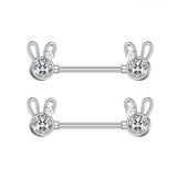 14G Stainless Steel CZ Nipple Rings Piercing Jewelry Women