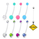 9-10PCS 14G Acrylic Bioflex Pregnancy Belly Button Rings