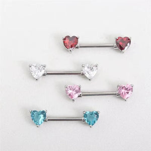 Crystal Nipple Ring Set Surgical Stainless Steel Sexy Body Jewelry Oreja