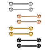 316L Stainless Steel Nipple Rings Tongue Rings Barbell Bar 8PCS