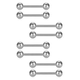 316L Stainless Steel Nipple Rings Tongue Rings Barbell Bar 8PCS
