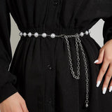 Vintage Metal Waistchain Hollow Flower Heart Shape Waist Chain