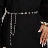 Vintage Metal Waistchain Hollow Flower Heart Shape Waist Chain