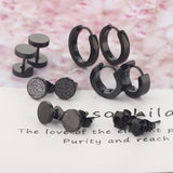 6 Pairs Men Earrings Set Surgical Steel Ear Studs Punk Tragus Cartilage Jewelry