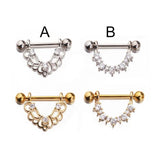 Vintage CZ Nipple Piercing Ethnic Cubic Zirconia Nipple Ring