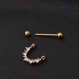 Vintage CZ Nipple Piercing Ethnic Cubic Zirconia Nipple Ring