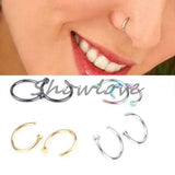 8pcs Stainless Steel Nose Open Hoop Earring Piercing Studs