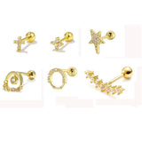 6 Pcs Stainless Steel Ear Piercing Studs for Women Tragus Earrings