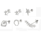 6 Pcs Stainless Steel Ear Piercing Studs for Women Tragus Earrings