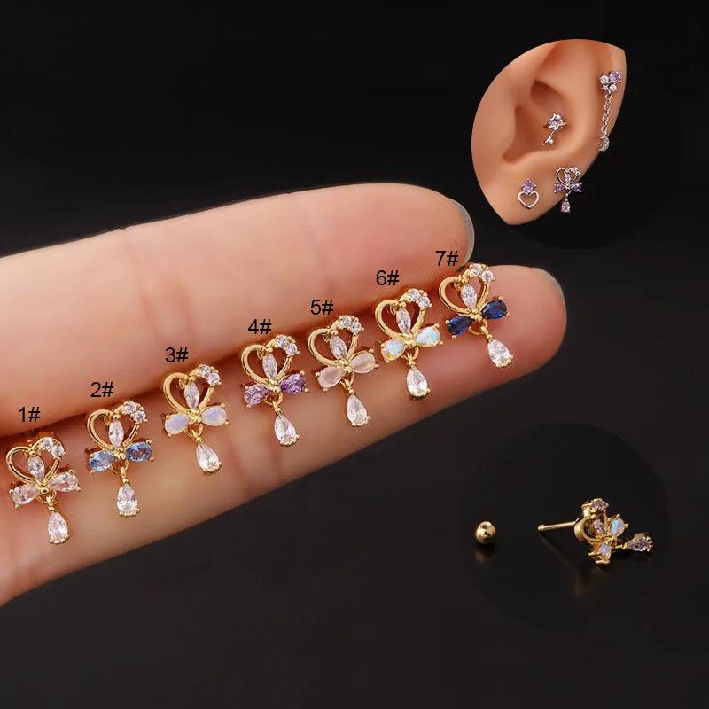 Leosoxs Love Bow Drop Pendant Ear Accessories