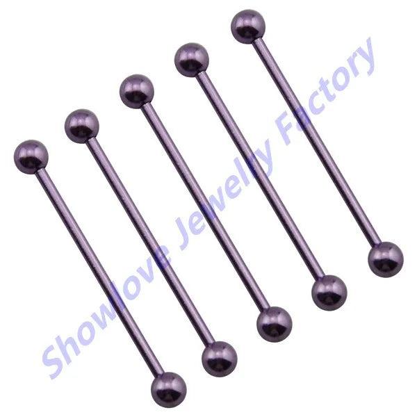 10pcs Ear Industrial Barbell 14G Straight Barbell Tragus Piercing Studs Rings