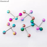 10pcs Stainless Steel Tongue Barbell Piercing 14G