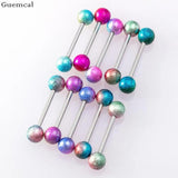 10pcs Stainless Steel Tongue Barbell Piercing 14G