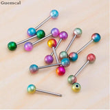 10pcs Stainless Steel Tongue Barbell Piercing 14G