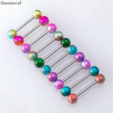 10pcs Stainless Steel Tongue Barbell Piercing 14G