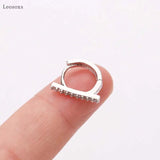 Leosoxs 2pcs Zircon Round Ear Buckle Piercing Jewelry