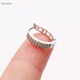 Leosoxs 2pcs Zircon Round Ear Buckle Piercing Jewelry