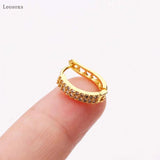 Leosoxs 2pcs Zircon Round Ear Buckle Piercing Jewelry