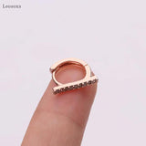 Leosoxs 2pcs Zircon Round Ear Buckle Piercing Jewelry