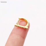 Leosoxs 2pcs Zircon Round Ear Buckle Piercing Jewelry