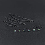 9 PCS Nose Ring Chain Zircon L-shaped Women's Body Jewelry