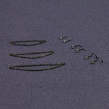 9 PCS Nose Ring Chain Zircon L-shaped Women's Body Jewelry