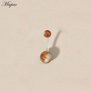 10pcs Stone Ball Belly Button Ring Body Piercing Jewelry