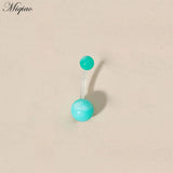 10pcs Stone Ball Belly Button Ring Body Piercing Jewelry