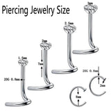 34Pcs Nose Piercing Kit Stainless Steel Needles Clamps Gloves Jewelry Set