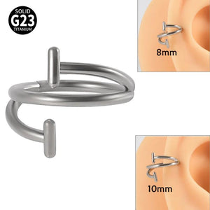 Titanium G23 Bend Nose Ring Round Ball Ear Bone Piercing