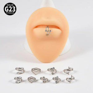 Titanium G23 Bend Nose Ring Round Ball Ear Bone Piercing