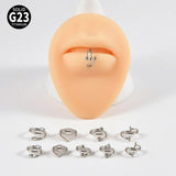 Titanium G23 Bend Nose Ring Round Ball Ear Bone Piercing